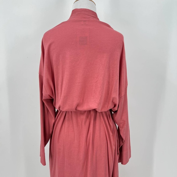 HANKY PANKY Womens Pima Cotton Robe Pink One Size Mid-length Long Sleeve NWT - Picture 4 of 8